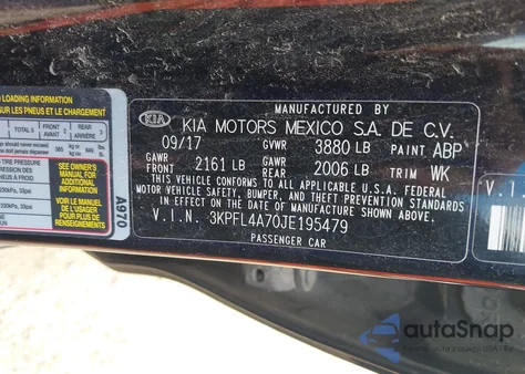 2018 Kia Forte S from USA, damaged, VIN 3KPFL4A70JE195479